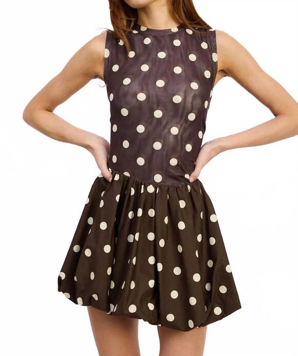 EN SAISON Dresses & Skirts - NEW EN SAISON lainey mixed media mini dress in brown ivory